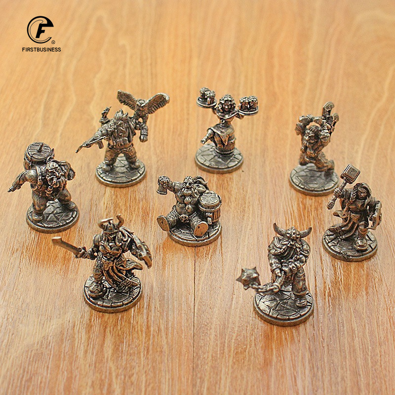Board Game Design - ヴィンテージ白真鍮ミニチュアドワーフ戦士像デスクトップボードゲーム戦士モデルおもちゃ男の子デスク装飾飾りクラフトギフト