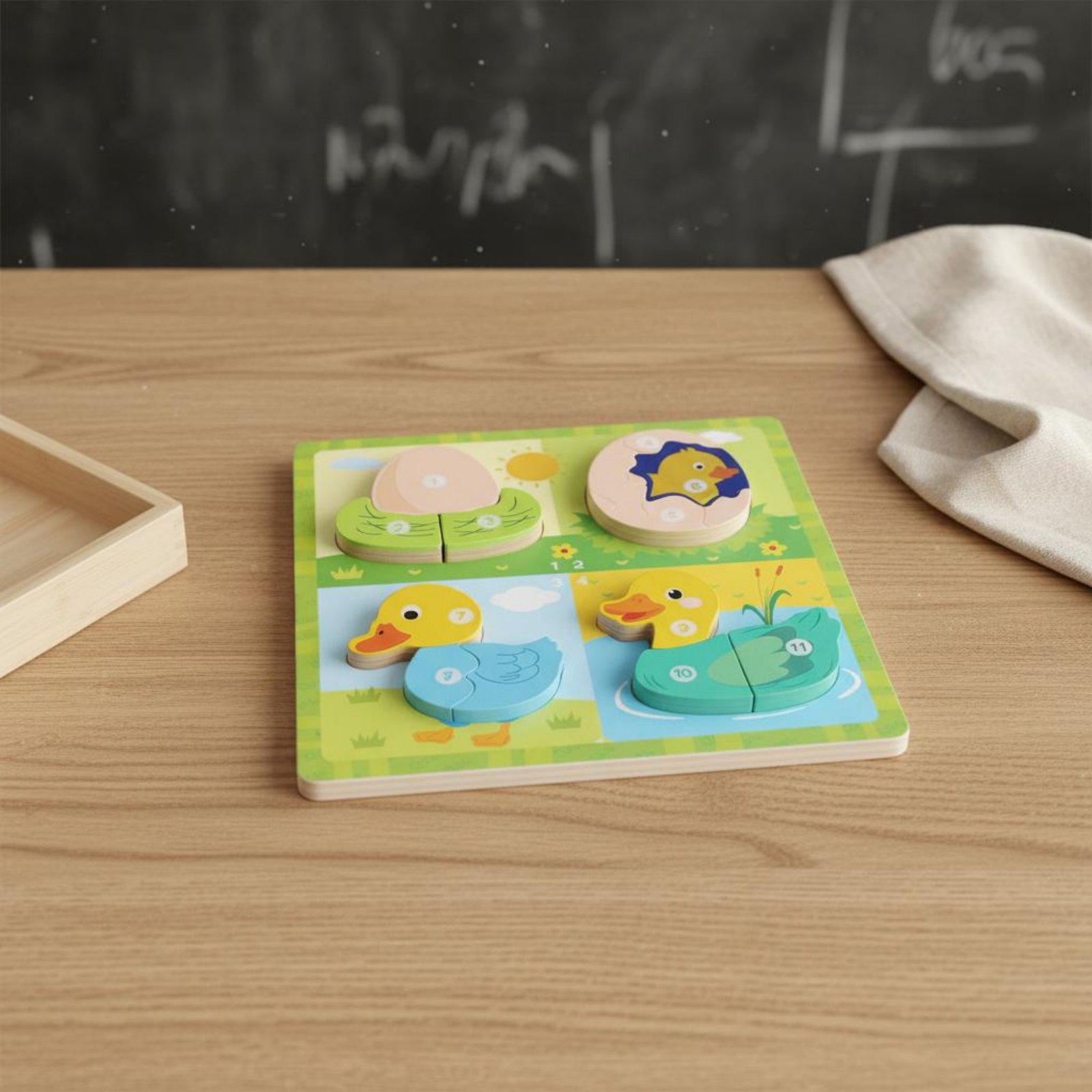 Board Game Nature - 成長ボードゲームボード 認知発達 生物成長ボードゲーム 子供の学習 天然木 細かい運動能力