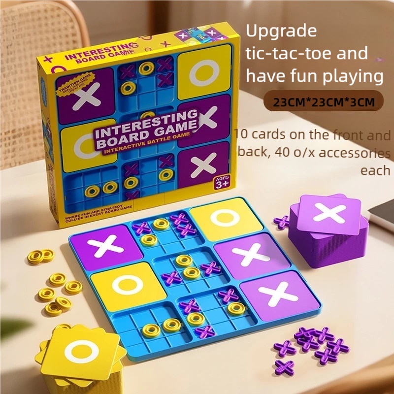 Board Game Live - 男の子にも女の子にも適した9マスのXO三目並べボードゲーム、論理的思考を訓練する早期教育卓上ゲーム、子供向け教育玩具、クリスマス、旧正月、新年、誕生日に最適です。