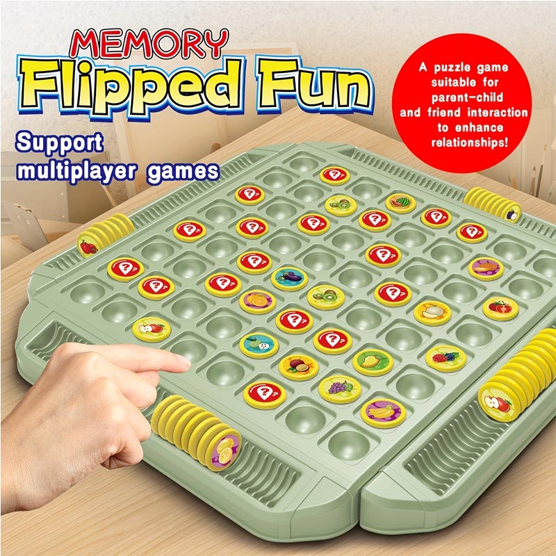 Board Game Flip 7 - インタラクティブボードゲーム フルーツフリップチェスゲーム おもちゃ マッチングパズルボード 漫画フリップチェス 記憶ゲーム