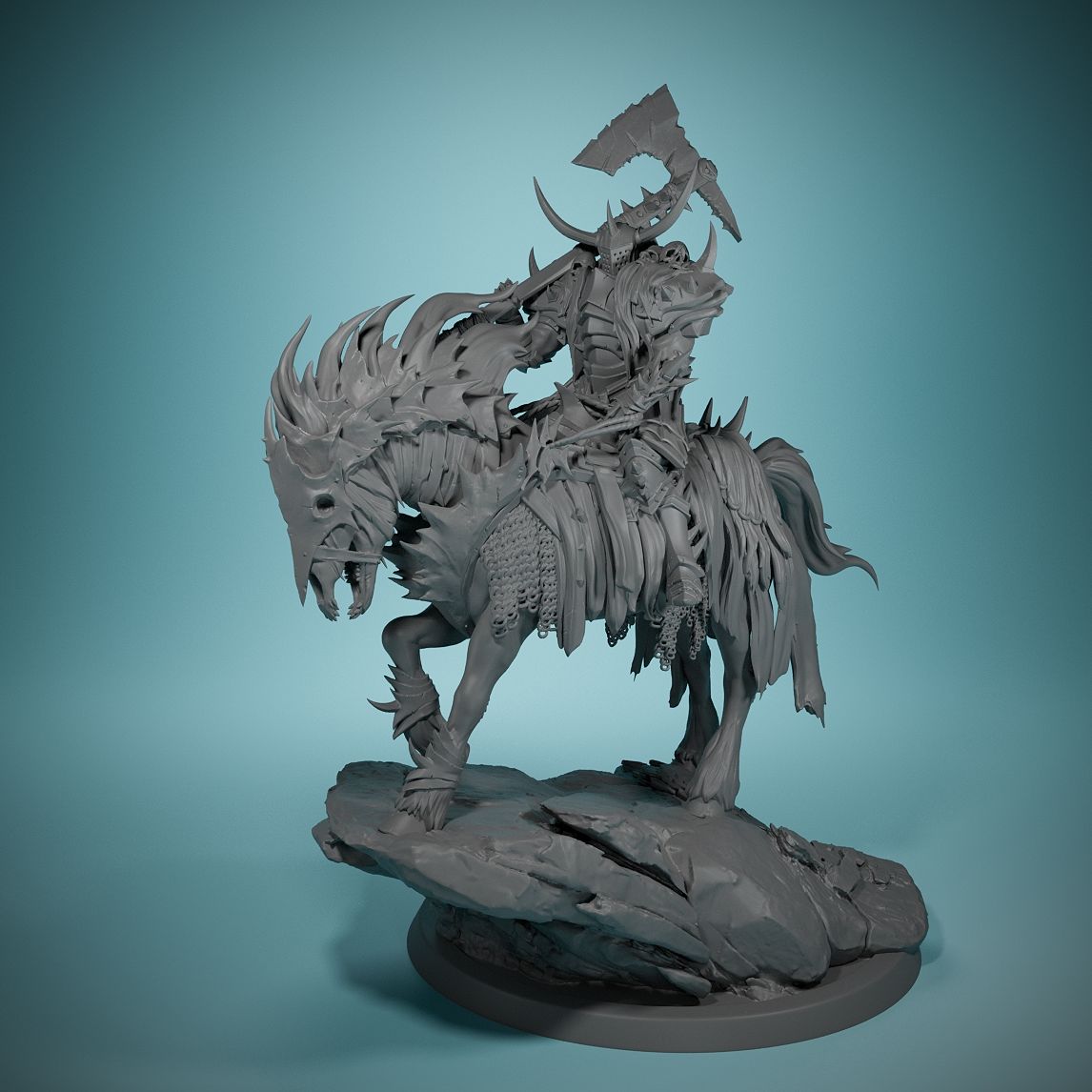 Board Game Design - 80 ミリメートルダークナイトデスホースボードゲームチェスの駒馬上の戦士樹脂モデル DIY 着色自己組み立て置物
