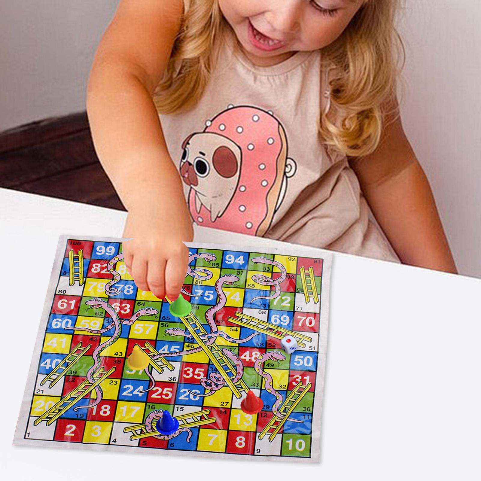 Board Game Design - ミニスネークアンドラダーボードゲームセット、コンパクトなデザインのポータブル折りたたみチェスおもちゃ、家族、子供、大人向け パーティー旅行