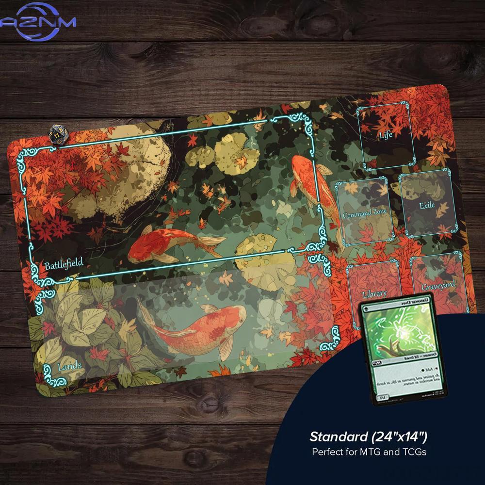 アート風鯉柄デザインMTGプレイマット マジックカードバトル - Play Mat Neoprene のレビューと価格