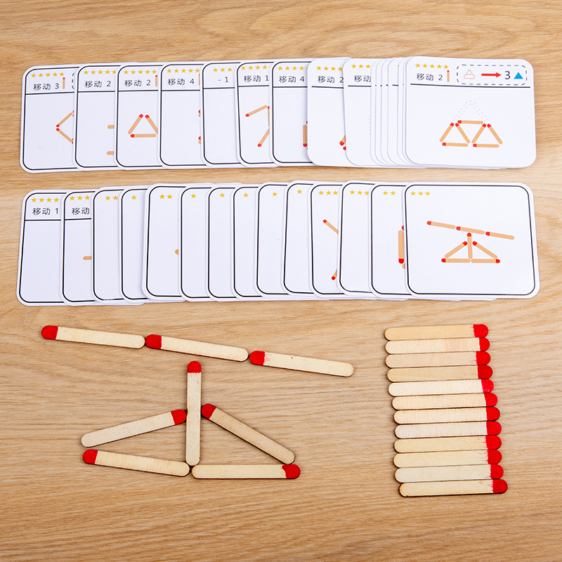 モンテッソーリマッチパズルゲーム木のおもちゃ DIY 数学幾 - Board Game Nature のレビューと価格