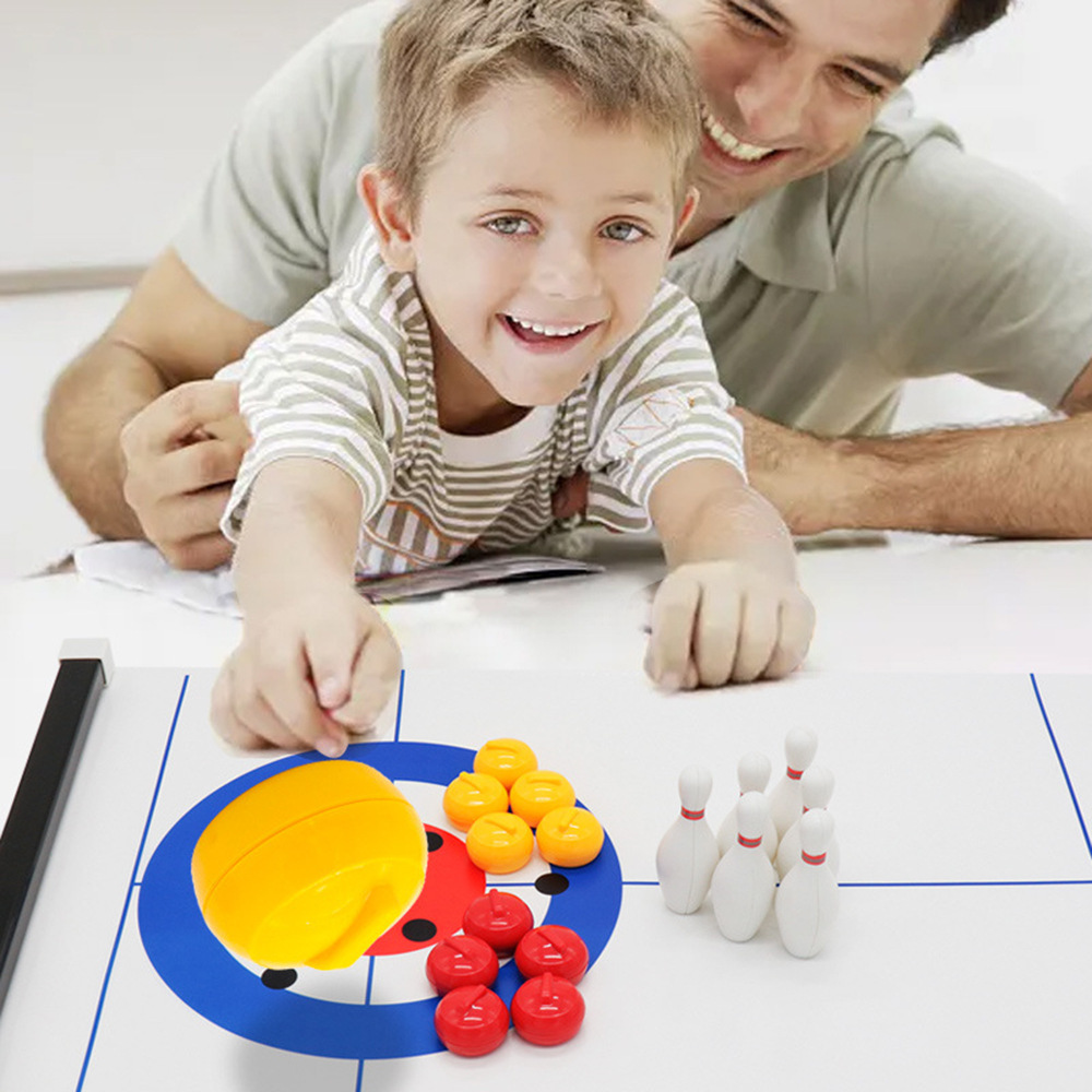 新しいミニカーリング＆ボウリング卓上ゲーム、子供向け室内イン - Board Game Live のレビューと価格