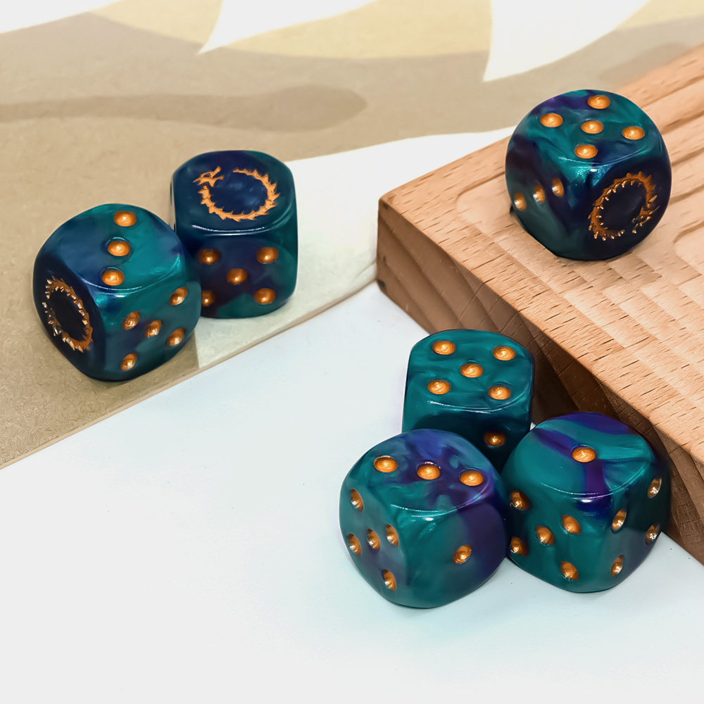 6個入り深海ゴールドフレームD6ダイスセット多面体ロールプレ - Board Game Live のレビューと価格