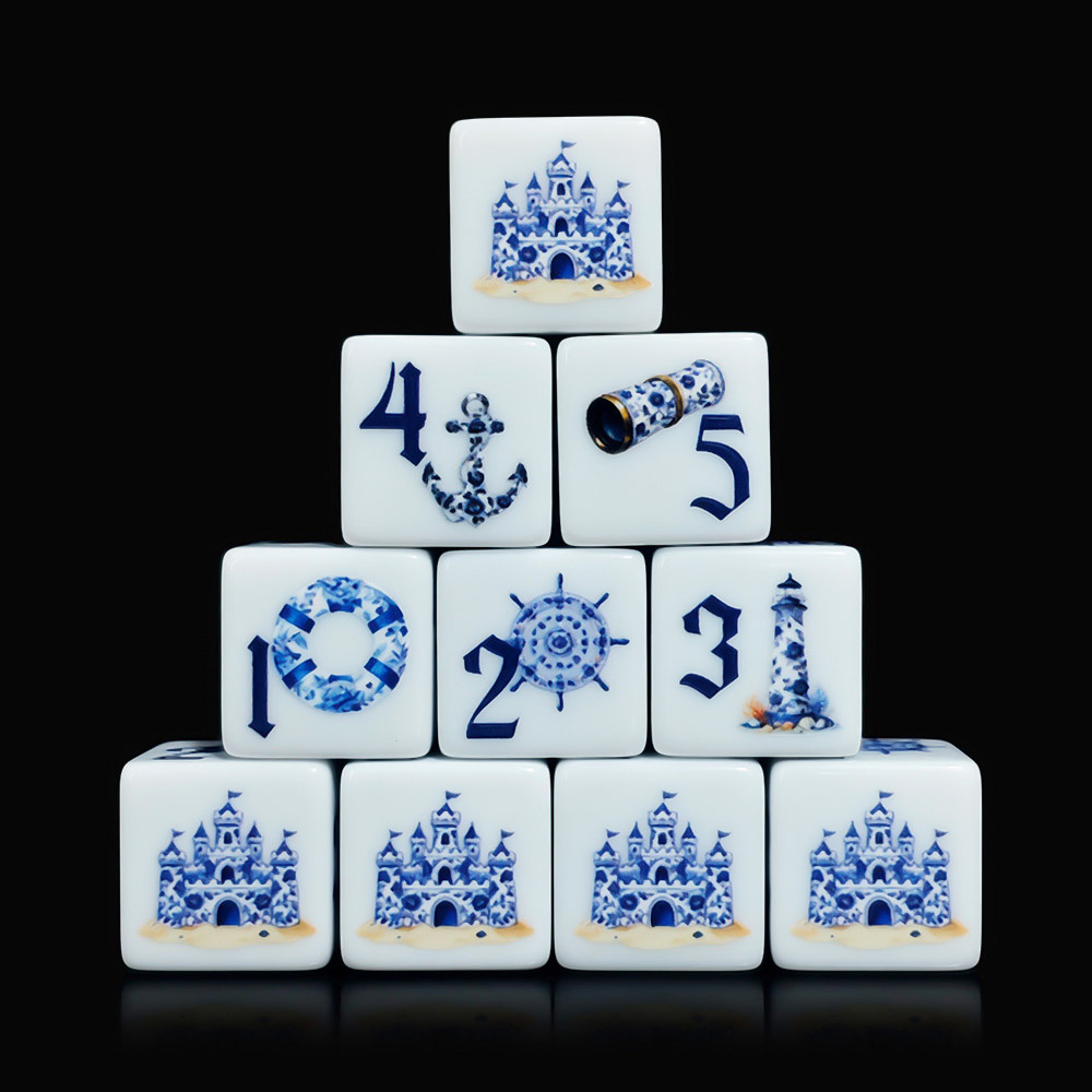 12個入り ブルー航海用16MMプリントD6アクリルダイス、 - Board Game Live のレビューと価格